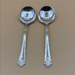 1847 Rogers Bros (IS) Her Majesty - Two Gumbo Soup Spoons #3